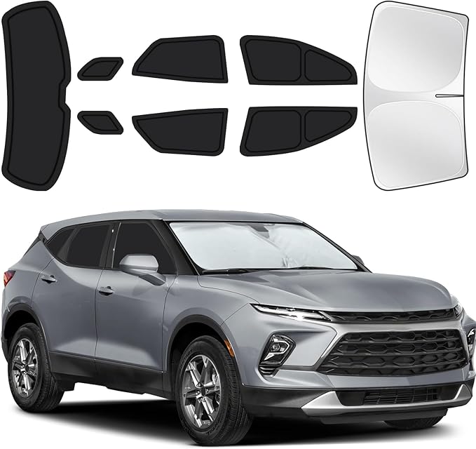 for Chevrolet Blazer 2019-2025 Car Window Shades, 8pcs Privacy Sun Shade Set for Front Windshield Side and Rear Windows, Full Window Covers Keeps Vehicle Cool for Camping Napping