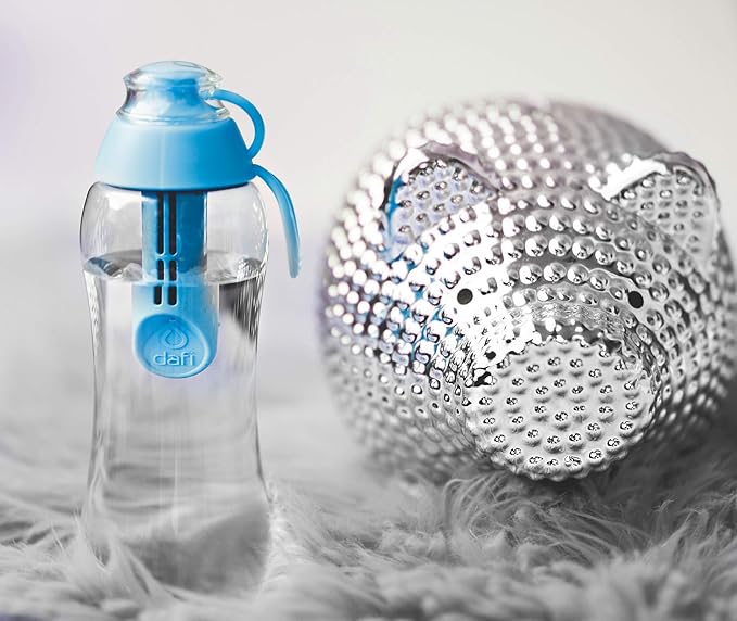 Dafi Sport Water Bottle with Filter Blue 0.3L – BPA-Free Reusable Bottle with Activated Carbon Filter – Removes Chlorine Taste & Odor – Perfect for Active Lifestyle Travel Gym Work – Made in Europe
