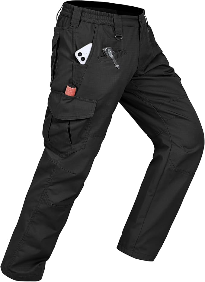 CNBQDD Mens Work Pants Cargo Tactical Construction for Men Ripstop Water Repellent Lightweight Outdoor Hiking with Pockets