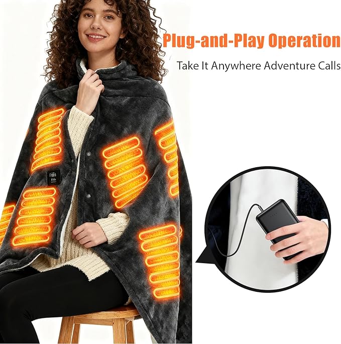 5V2A 10000mAh Battery Pack for Electric Heated Camping Chair, Heated Blanket, Heated Hunting Seat Pad, Heated Sleeping Bag USB Power Bank for Camping Work Battery Pack