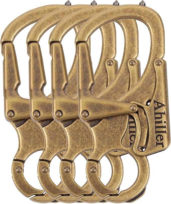 Ahiller Carabiner Keychain Clip, Double Lock Designed - Tungsten Steel Tip, Multifounction Tools for Camping, Hiking, Fishing, Outdoor Survival
