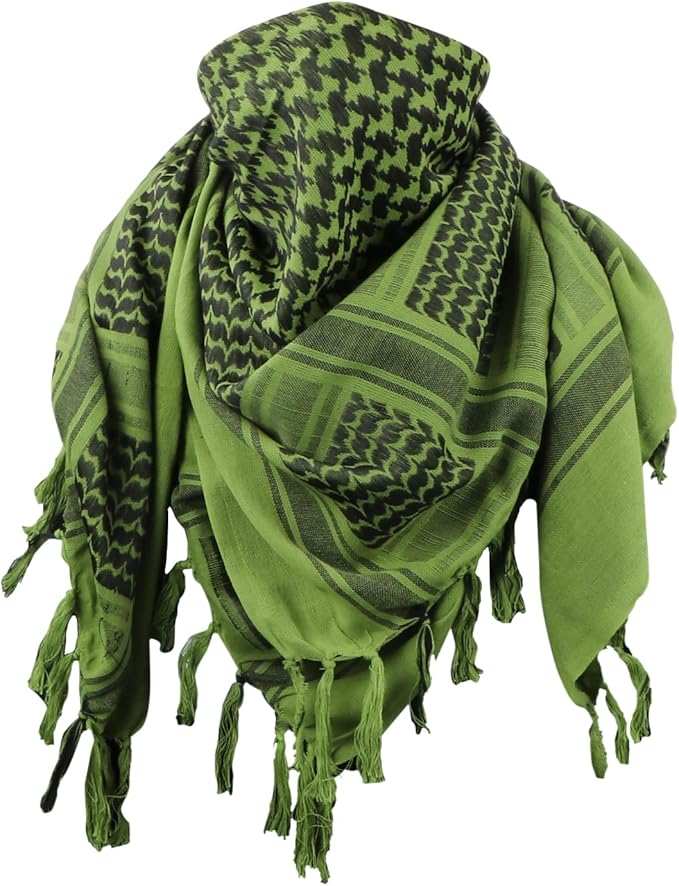 Ever Fairy Military Shemagh Tactical Desert Scarf Cotton Arab Keffiyeh Tactical Scarf Head Neck Face Wrap for Men Women