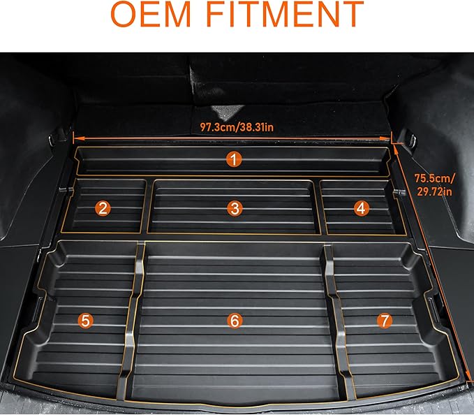 Trunk Organizer for 2019-2025 Toyota RAV4 Accessories, Hidden Storage Box Under Cargo Floor, Rear Trunk Insert Tray, SUV Cargo Storage Organizer (Not for Prime)