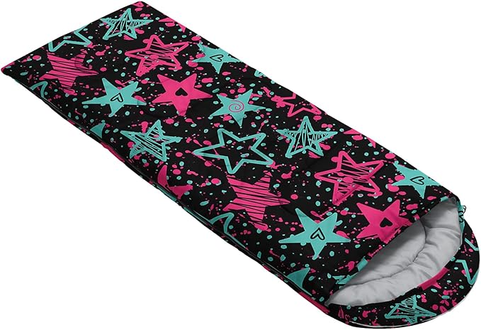 QOOMO Axolotl Cute Camping Sleeping Bags,3 Season Warm & Cool Weather,Lightweight,Waterproof Sleeping Bags for Adults & Kids,Traveling,and Outdoors