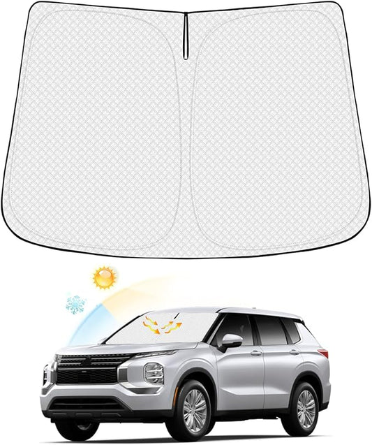 Canvcle Windshield Sun Shade for Mitsubishi Outlander 2022-2025 2026 (NOT for Outlander Sport) Thicken 6-Layer Front Window Sunshade Cover Sun Visor Protector Foldable Block UV Rays Keep Vehicle Cool