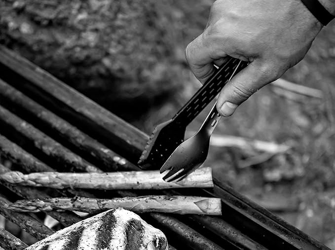 Gerber Gear ComplEAT Camping Utensils Set for Outdoor Cooking, Camping Cutlery with Fork, Spoon, Tongs, Spatula and Multi-Functional Tool, Burnt Bronze