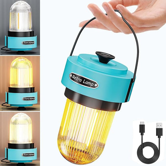 HOMY Rechargeable Camping Lantern, USB-C Dimmable Warm Light, IPX4 Waterproof, Emergency Lantern for Power Outages, Camping, Hiking