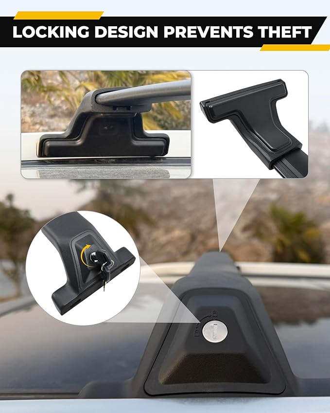 265LBS Lockable Cross Bars Roof Rack Fit for Chevrolet Chevy Trailblazer 2021-2026 Aluminum Crossbars Cargo Bar Luggage Baggage Carrier Rooftop Accessories, for Storage Bag Kayak Canoe Bike