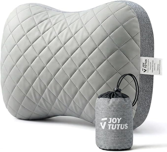 JOYTUTUS Inflatable Camping Pillow with Washable Removable Pillow Cover, Portable Ultralight Air Pillow for Travel,Backpacking,Hiking, Ergonomic Design Full Neck&Lumbar Support