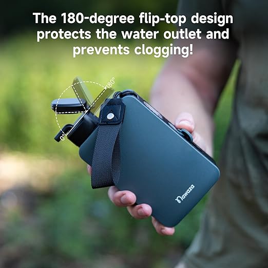 Nawaza Portable Electric Water Filter - 0.01 Micron Outdoor Camping Water Purifier for Hiking, Camping Water Filtration System Survival,Travel and Emergency (Grey)