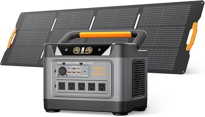 UDPOWER S1200 1190Wh Solar Generator Kit | 1200W Power Station + 210W Solar Panel | Fast Solar Charging for Home Backup, RV & Emergencies