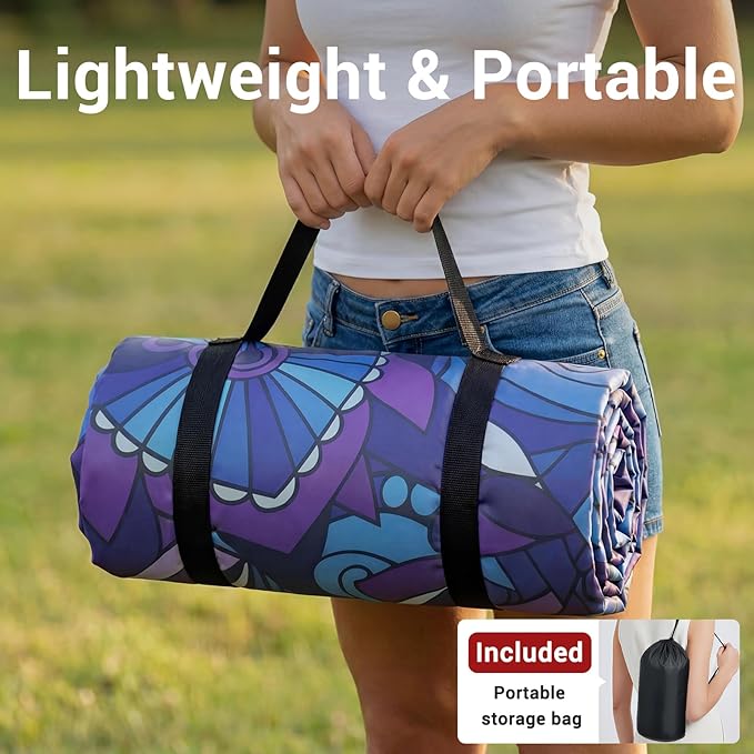 60x80" Large Picnic Blankets Waterproof Outdoor Portable Beach Blanket Weatherproof Patios Grass Park Lawn Tent Ground Mat Summer Camping Rv Supplies Car Travel Hiking Family Must Haves Gifts