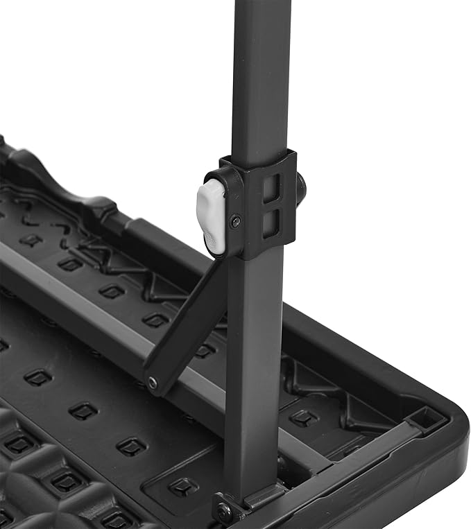 Amazon Basics 34 inch Portable Sturdy Folding Dining Table with Carrying Handle, Space Saving Storage, Square, 33.9 x 29.1 x 33.9 inch, Black | Folding, Portable, with Carrying Handle