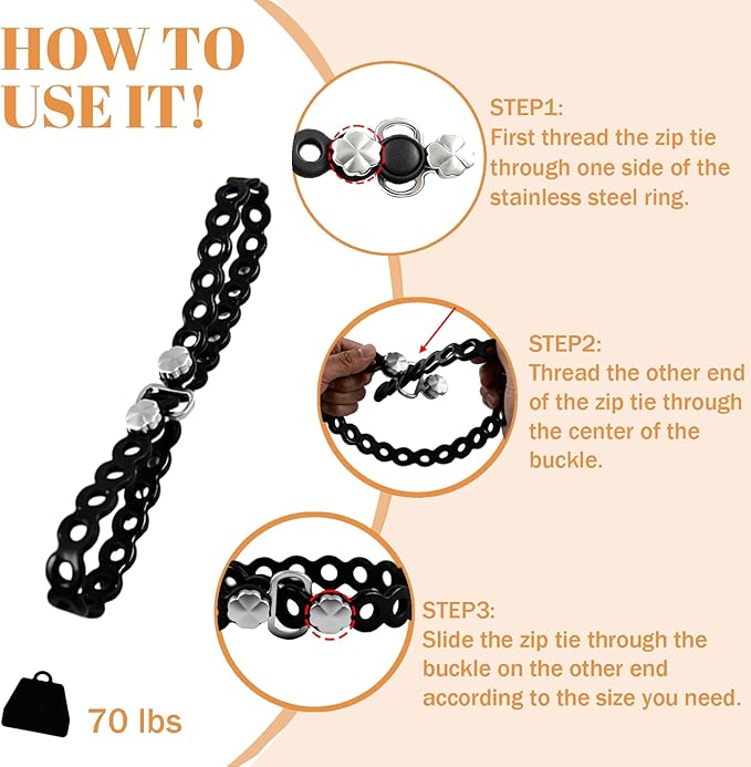Modular Straps (4-Pack), Heavy Duty Silicone Gear Tie, EDC Multi-Tool Strap for Camping, Travel & Outdoor Survival（Black）