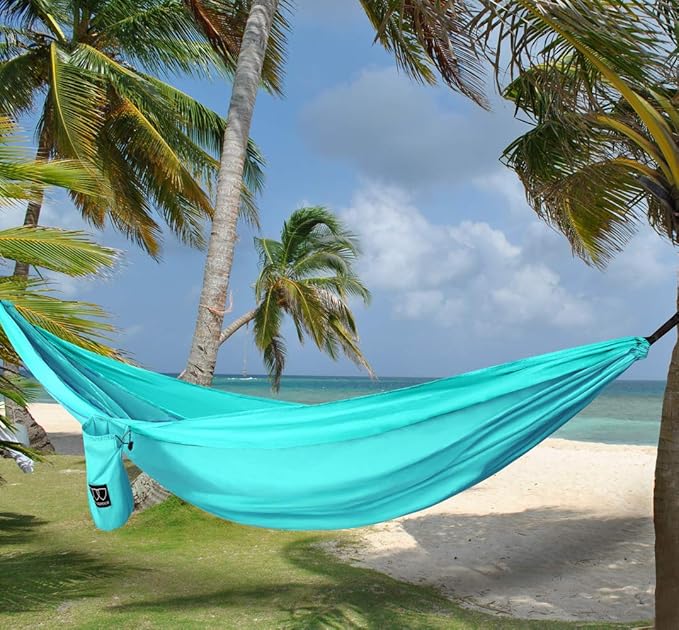 Gold Armour Camping Hammock - Portable Hammock Single Hammock Camping Accessories Gear for Outdoor Indoor Adult Kids, USA Based Brand (Seafoam)