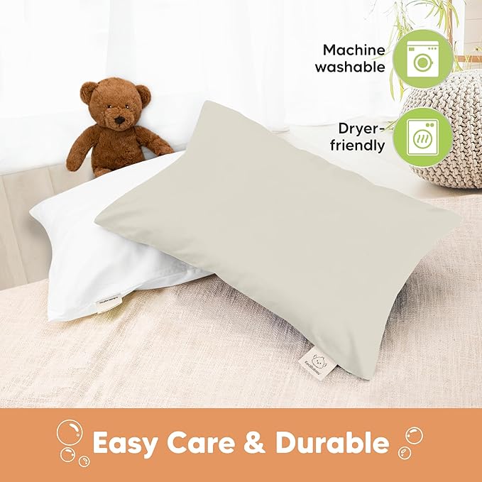 KeaBabies 13 x18 Toddler Pillowcase, Waterproof - Soft Waterproof Toddler Pillow Protector Cover for Kids, Boys, Girls, Durable Machine Washable, Small Travel Pillow Sold Separately (Pearl Gray)