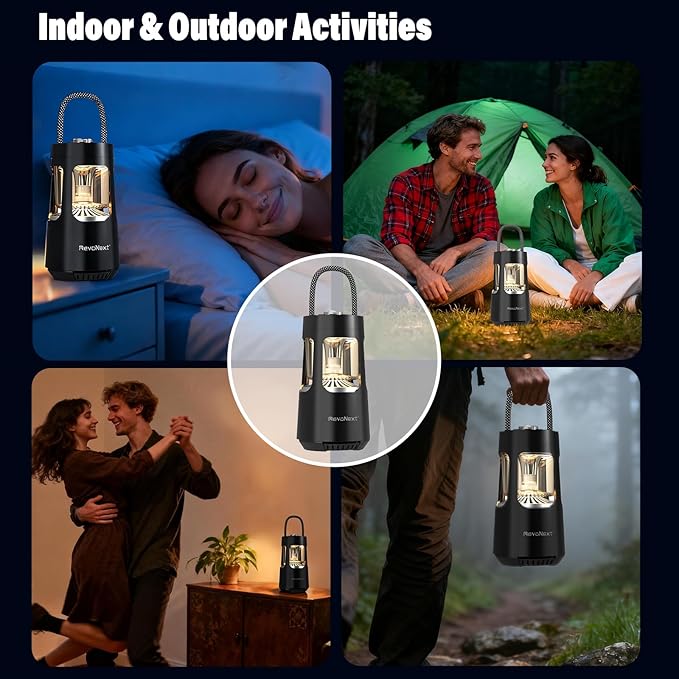 LED Camping Lantern Rechargeable,Outdoor Bluetooth Speakers, 4000mAh ,IPX4 Waterproof ,Dimmable Tent Lights for Power Outages, Decorations for Party Garden Patio/Pool (Black)