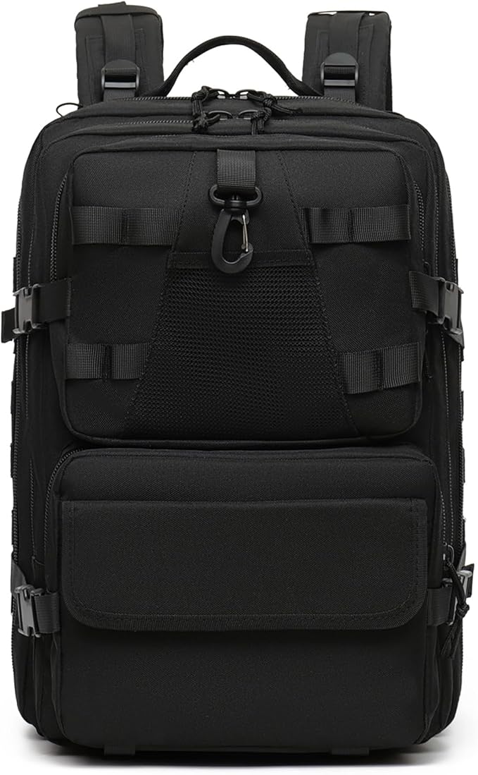 aiGear 50L Military Tactical Backpack 3 Days Assault Pack Large Day Backpack for Men Molle Army Bug Out Bag Waterproof Heavy Duty Hiking Trekking Rucksack - Black