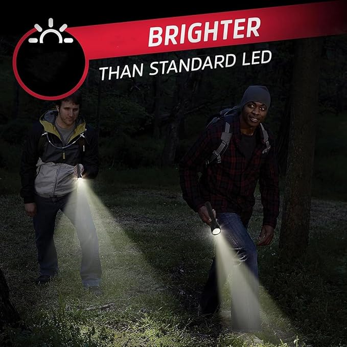 Heavy Duty 2-Cell D Battery LED Big Flashlights, Zoomable Single Mode Aluminum Alloy Torch Flashlight, Rugged Metal Flashlight for Outdoor Adventures Emergency Hiking Camping Caving (1 Pack)