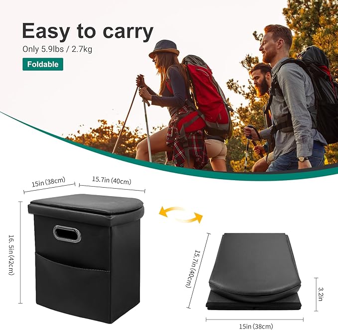 Ann Katy Upgrade XL Portable Toilet for Adults, Extra Large Portable Travel Floding Toilet, Camping Tall Toilets with Lid for Adults and Kids Compact Potty for Car,Hiking,Beach and Camping