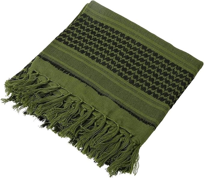 Luxns Military Shemagh Tactical Desert Scarf / 100% Cotton Keffiyeh Scarf Wrap for Men And Women