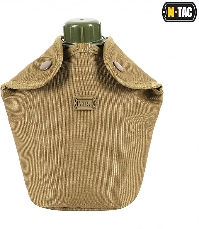 M-Tac MOLLE Canteen Pouch – Tactical Water Bottle Carrier, 600D PVC‑Coated Polyester, Fits 40 oz Canteens, MOLLE Backpack/Vest Attachment (Coyote)
