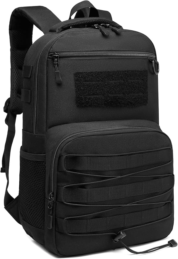 Kids Tactical Backpack Army Molle Bookbag Military Boys Backpack for School, Outdoor, Travel, Camping, Black