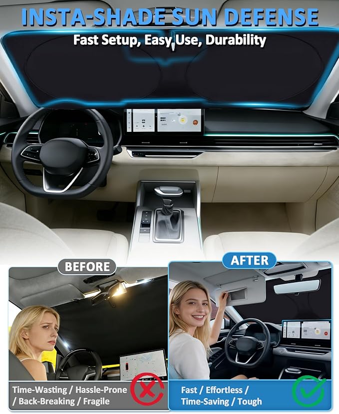 Sun Shade for Forester 2019-2024 2025 Windshield Sunshade fit for Subaru Forester SUV, Crossover, Base, Premium, Sport, Limited Accessories Front Window Cover Shield Visor Protector Blocker