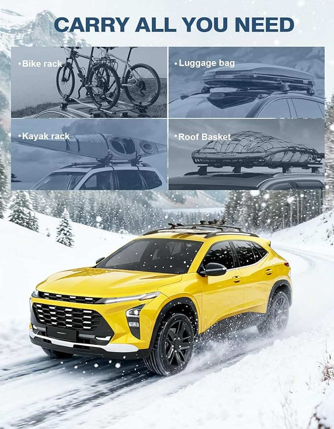 Roof Rack Cross Bars 220lbs Compatible with Chevy Chevrolet Trax 2RS ACTIV LT 2023-2026, All-Metal Aluminum Heavy Duty Roof Rails Crossbars Rooftop Cargo Bars Black Luggage Racks Carrier