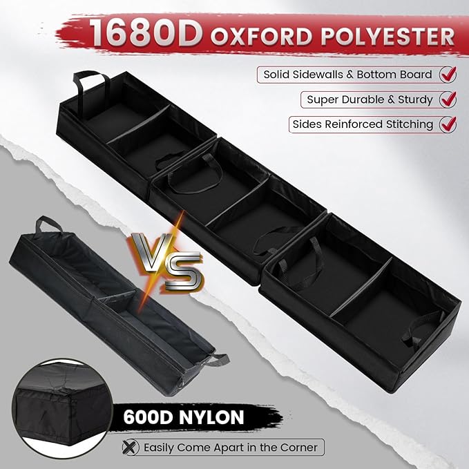 Chevrolet Silverado 1500 2500 /GMC Sierra 2011-2025 Truck Under Bench Seat Storage with Removable Divider 600D Oxford Cloth, truck accessories Mesh Organizer