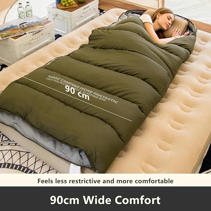 BISINNA Sleeping Bag for Adults XL Cold Weather Backpacking Sleeping Bags 4 Season with Compression Sack for Camping Hiking