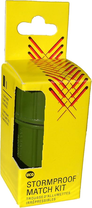 UCO Stormproof Match Kit with Waterproof Case, 25 Stormproof Matches and 3 Strikers