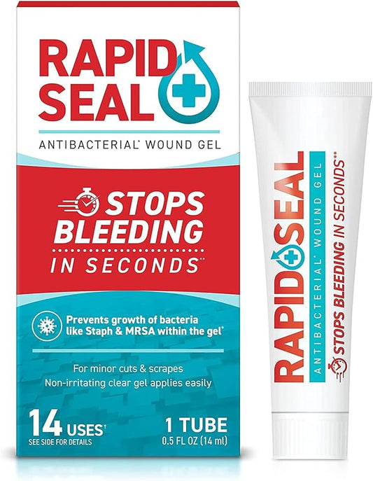 Rapid-Seal Wound Gel (1 Tube) | Stops Bleeding in Seconds | Ideal for Cuts, Scrapes, Razor Nicks for Emergency First Aid Supplies