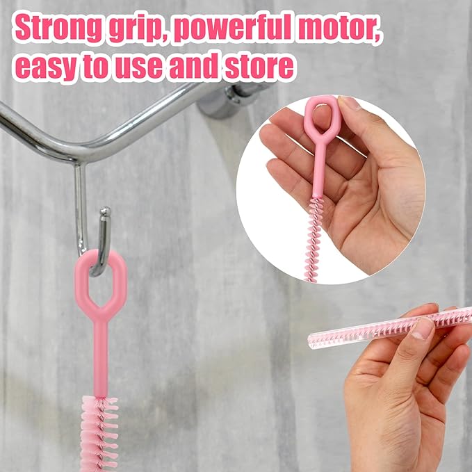 6pcs Straw Cleaner Brushes for Stanley, 31.5cm/12.4in Extra Long Full Bristles Coverage Reusable Straw Brush Cleaning Accessories for Bottles Glass Pipe Sippy Cup(Pink)