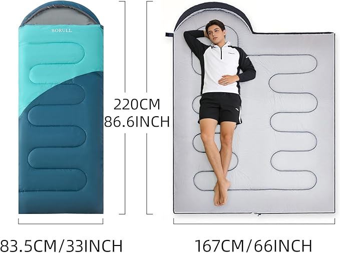 Sleeping Bags for Adults Cold Warm Weather,Backpacking Compact Lightweight Camping Sleeping Bag with Compression Sack for Kids,Camping Essentials Gear for Hiking,Travel,Climb,Outdoor, Indoor