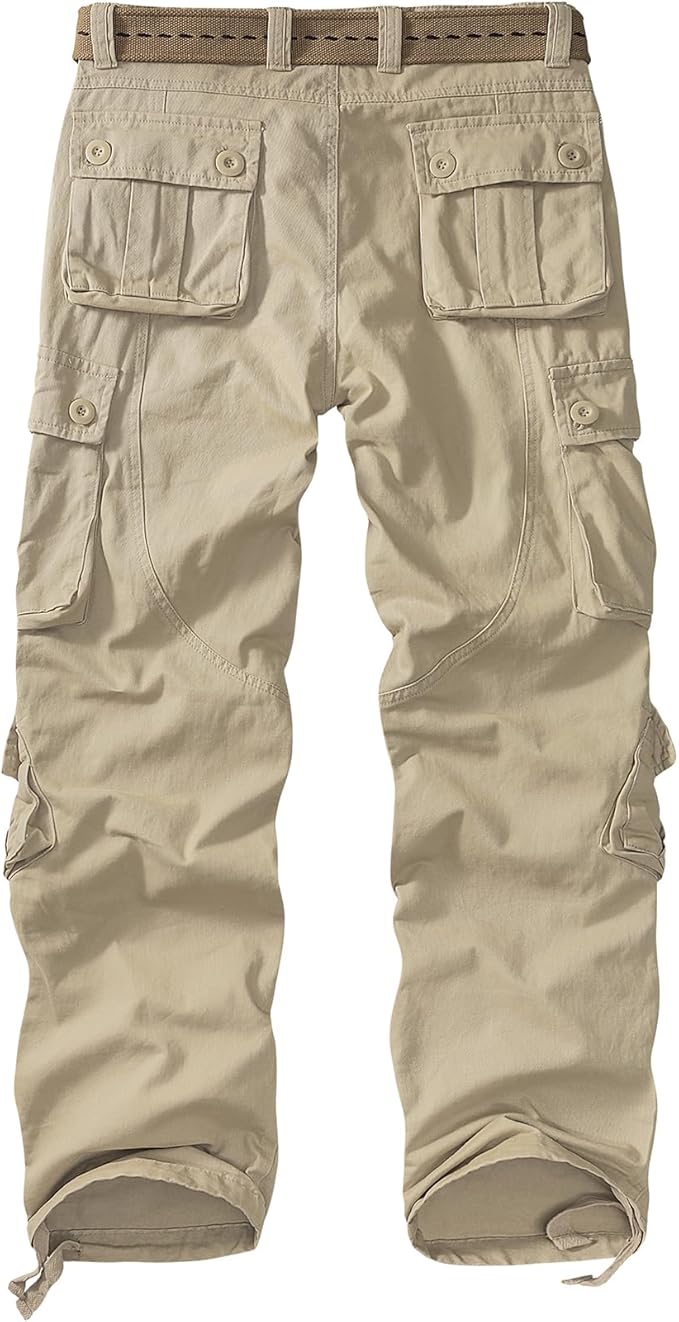 Men's BDU Casual Military Pants, Tactical Wild Army Combat ACU Rip Stop Camo Cargo Work Pants Trousers with 8 Pockets
