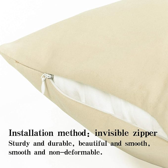 NTBAY Zippered Toddler Pillowcases Set of 2, 100% Brushed Microfiber 13x18 Pillowcases, Super Soft and Cozy Travel Kids Nursery Pillow Cases, 13x18 Inches, Khaki
