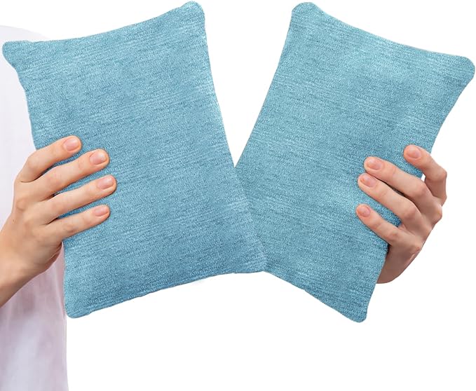 1 MIDDLE ONE 2 Pack Small Pillow, Cooling Memory Foam Mini Pillow 11 X 7 Inches for Sleeping, Travel, Nap and Neck, Knee, Lumbar Support, Tiny Cushion for Pet, Dogs (Blue)