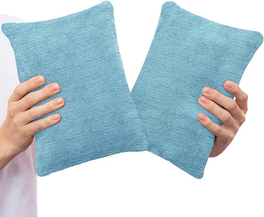 1 MIDDLE ONE 2 Pack Small Pillow, Cooling Memory Foam Mini Pillow 11 X 7 Inches for Sleeping, Travel, Nap and Neck, Knee, Lumbar Support, Tiny Cushion for Pet, Dogs (Blue)