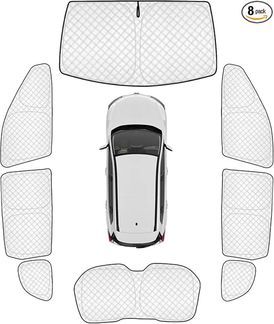 KMF 8pcs Thicken Sun Shades for Nissan Rogue(Not Sport) 2014-2020 Accessories, Full Car Window Covers Sunshade for Windshield Side Rear, UV Block and Privacy Blackout for Car Camping Outdoor