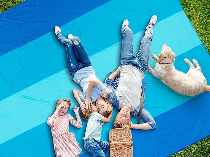 HIHOHO Beach Blanket Waterproof Sandproof Beach Mat for 1-8 Adults Quick Drying Durable Outdoor Picnic Mat for Beach Festival Travel Camping Hiking (BL-MIX5, 120"×108"(8 Person))
