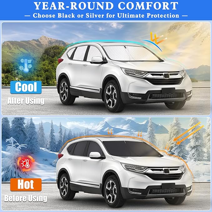 ZATOTOO Car Window Shades for 2017-2022 CR-V Sun Shade for Side Window Front Rear Windshield Triangular Window Shade Full Privacy Heat UV Ray Sun Blocker for Camp Nap Long Time Parking