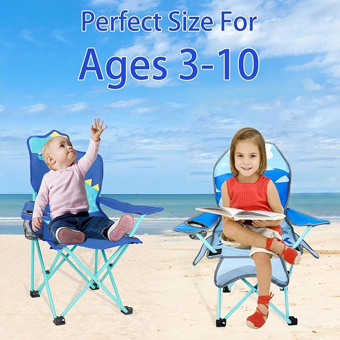KABOER Kids Outdoor Folding Lawn and Camping Chair with Cup Holder and Carrying Bag, Children's Camping Chairs