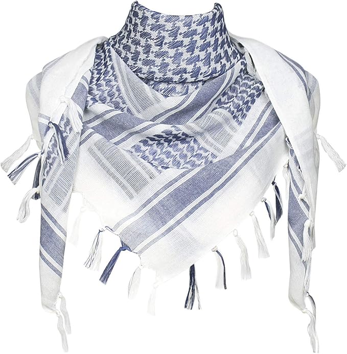 Explore Land Cotton Shemagh Keffiyeh Tactical Desert Scarf Neck Head Wrap with Tassel for Men Women