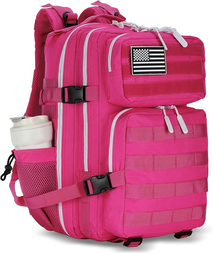 Lovelinks21 45L Tactical Assault Backpack 3 day assault pack with Molle Waterproof backpack Rucksack for Tactical Backpacks (Rose Red)