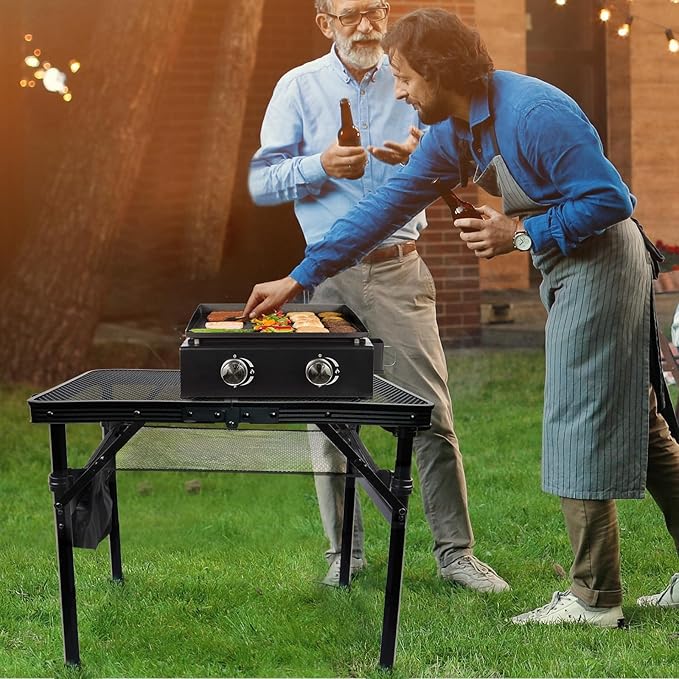 E EASTSTORM Folding Picnic Table for Grill Outdoor Camping Table with Portable Mesh Bag, Compact & Foldable for Easy Storage - Great for Picnic, Garden, Patio, Dining, BBQ, Party, Market 2Ft