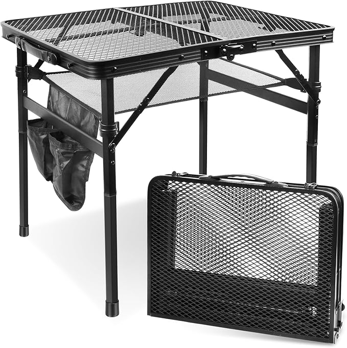 E EASTSTORM Folding Picnic Table for Grill Outdoor Camping Table with Portable Mesh Bag, Compact & Foldable for Easy Storage - Great for Picnic, Garden, Patio, Dining, BBQ, Party, Market 2Ft