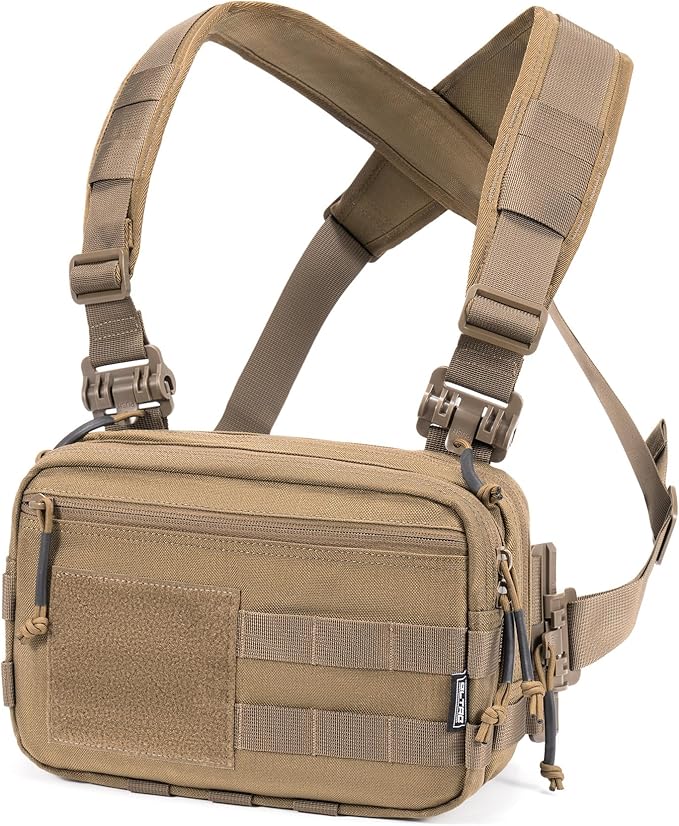 Tactical Chest Rig Bag Concealed Carry CCW Pack Molle Pouch IFAK EMT Medical Organizer for Outdoor Hunting Shooting Hiking with Quick Release Harness