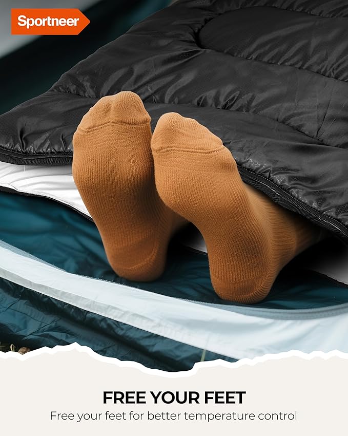 Sportneer Sleeping Bag for Adults & Kids, Cold Weather & Warm Waterproof Camping Sleeping Bag, Compact Portable for Camping Hiking & Travel