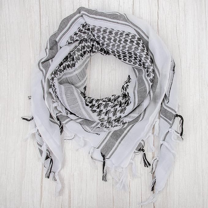 Aonal Military Shemagh Tactical Desert Scarf, 100% Cotton Keffiyeh Neck Head Scarf Wrap for Men Women
